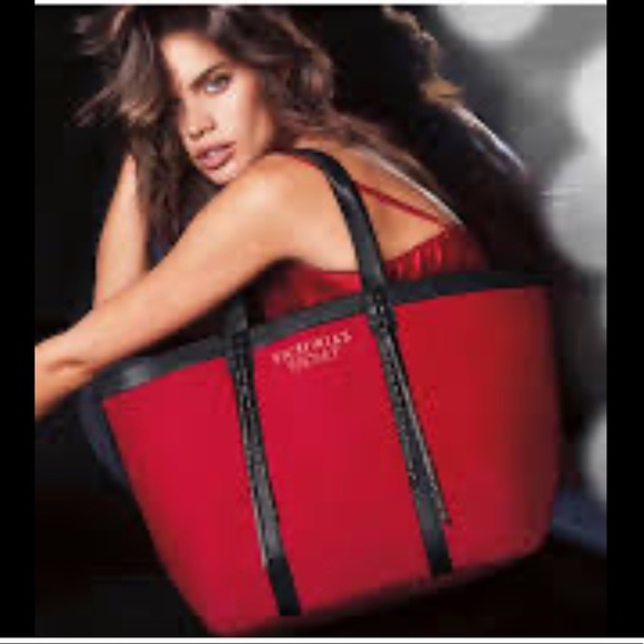 Victoria's Secret Handbags - Victoria’s Secret Red Black Tassel Tote Bag